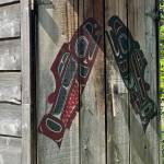 Salmon Northwest Coast art on the Wrangell Cooperative Association community smokehouse. (Vivian Faith Prescott / For the Capital City Weekly)