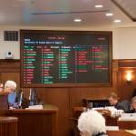 A joint session of the Alaska Legislature votes 29-31 to reject Bethany Marcum’s nomination by Gov. Mike Dunleavy to the University of Alaska’s Board of Regents on Tuesday. She was the only nominee rejected. (Mark Sabbatini / Juneau Empire)