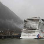 The Norwegian Cruise Line’s Norwegian Encore docks in Juneau in October, 2022. (Clarise Larson / Juneau Empire File)