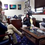 State House Speaker Cathy Tilton, R-Wasilla, and House Rules Committee Chair Craig Johnson, R-Anchorage, talk to reporters in the speakers office Friday afternoon about the Houses priorities during the last 13 days of this years scheduled legislative session. Both legislators said a cap on spending is a priority of the Republican-led House majority as the budget for next year and the size of this years Permanent Fund dividend remain the biggest unresolved issues. (Mark Sabbatini / Juneau Empire)