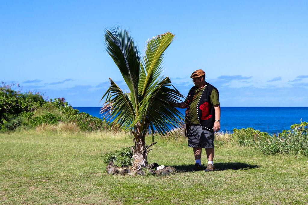 OVK Council Member Frank Hughes spends time appreciating this space at Pokai Bay. (Courtesy Photo / Lauren Tanel)