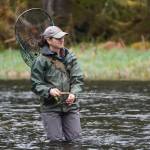 The author's wife waits for a steelhead to hit. (Jeff Lund / For the Juneau Empire)