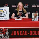 Juneau-Douglas High School: Yadaa.at Kalé senior Anna Dale signed a letter of intent Monday to play hockey for Lebanon Valley College in Annville, Pennsylvania. (Klas Stolpe / Juneau Empire)
