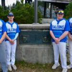 Thunder Mountain High School baseball seniors, from left, Rory Hayes, Carson Cummins, TJ Womack and Nic Daniels will be honored at 6:30 p.m. Wednesday at Adair Kennedy Field before their game against Juneau-Douglas High School: Yadaa.at Kalé. (Klas Stolpe / Juneau Empire)