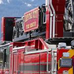 This is a photo of a Capital City Fire/Rescue truck in the Mendenhall Valley in May. CCFR and the Juneau Police Department are investigating a recent blaze Sunday morning as possible arson. (Clarise Larson / Juneau Empire File)