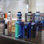 An array of vapes line the shelf of a display case at Alaska Pipeline vape store downtown. The Alaska Senate passed a bill that would impose a 25% statewide tax on retail e-cigarette products in Alaska Tuesday morning. It now heads to the House. (Clarise Larson / Juneau Empire)