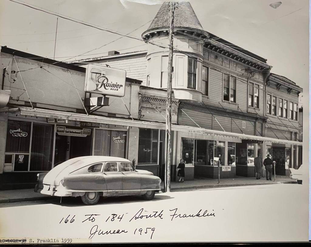 Alaska Steam Laundry looks similar to its appearance in the year of statehood. (Alaska State Library Historical Collection, Juneau Views, Franklin St. So., 01-3981/01-3569)