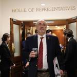 State House Rules Chair Craig Johnson, R-Anchorage, exits the House chambers Wednesday night after members voted to adjourn the session without passing the Senates version of a budget bill for next year. Gov Mike Dunleavy immediately ordered a 30-day special session beginning at 10 a.m. Thursday. (Clarise Larson / Juneau Empire)