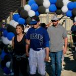 Thunder Mountain Falcons senior Nic Daniels and family were celebrated Wednesday at Adair-Kennedy Field. (Klas Stolpe / Juneau Empire)