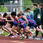 Ketchikan junior Julia Biagi throws the girls DI shot put during the Region V Track & Field Championships, Friday, at Thunder Mountain. The championships resume Saturday. (Klas Stolpe / Juneau Empire)