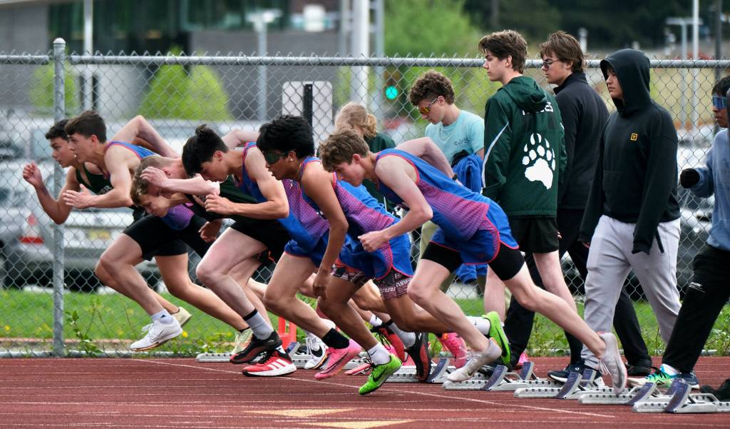 Ketchikan junior Julia Biagi throws the girls DI shot put during the Region V Track & Field Championships, Friday, at Thunder Mountain. The championships resume Saturday. (Klas Stolpe / Juneau Empire)