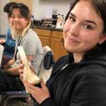 JDHS student Téa Neilson in Fred Bemis Spoon Carving class at this years Alaska Student Activities Associations Region V Art Fest in Yakutat. (Courtesy Photo / Heather Ridgway)