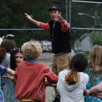 Sayéik: Gastineau Community School physical education teacher Dirk Miller starts a game of tug of war during their Field Day on Thursday. Miller is retiring after 24 years at the school. (Klas Stolpe / Juneau Empire)