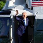 President Joe Biden waves as he boards Marine One on the South Lawn of the White House in Washington, Friday, May 26, 2023, as he heads to Camp David for the weekend. (AP Photo / Susan Walsh)