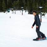 Wyatt Miramontes makes a turn down the Dolly Varden run where most participants begin their journey learning to ski and snowboard at Snow Camp with lessons through Eaglecrest Snowsports School. (Photo by Lee House / Sitka Conservation Society)