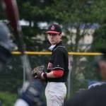 JDHS pitcher Eli Crupi prepares to deliver against Eagle River during the Crimson Bears 2-1 loss to the Wolves in an elimination game Friday at the ASAA Division I State Baseball Championships on Sitkas Moller Field. (Klas Stolpe / Juneau Empire)
