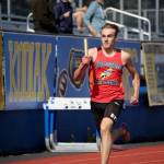 JDHS junior Wilder Dillingham, running for team North/Southeast, competes in a relay at the Brian Young Invitational on Saturday in Kodiak. (Photo Courtesy Brandi Adams)
