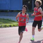 JDHS junior Edgar Vera Alvarado and Haines senior Luke Davis, running for team North/Southeast, compete in the 1,600-meter run at the Brian Young Invitational on Saturday in Kodiak. (Photo Courtesy Brandi Adams)