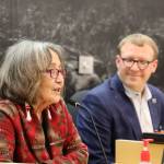 Sealaska Heritage Institute President Rosita Worl speaks to the City and Borough of Juneau Planning Commission Tuesday night in support for downtown Juneaus South Seward Street to be renamed Heritage Way. (Clarise Larson / Juneau Empire)