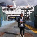 Author standing at the Sitka terminal ramp May 22 waiting to board the Columbia to Haines. (Photo courtesy of Regina Discenza)