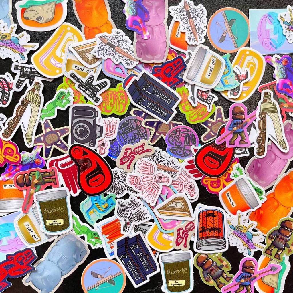 Assorted artwork by Crystal and Rico Worl. (Photo courtesy of Crystal Worl)