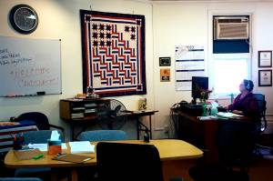 A table in the Juneau city clerks office with forms for residents wanting to file as candidates for the Oct. 3 municipal election is unoccupied one minute before Mondays 4:30 p.m. deadline. While there were no last-minute candidates, several people registered during the day, resulting in a total of 14 people seeking four available Assembly seats and four people seeking two Juneau Board of Education seats. (Mark Sabbatini / Juneau Empire)