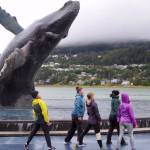 Dancers rehearsed in front of Tahku, the whale sculpture ahead of the Climate Fair for a Cool Planet in 2021. (Courtesy of Mike Tobin)