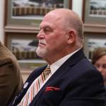 Bartlett Regional Hospital CEO David Keith listens during a city Assembly meeting in February. On Tuesday hospital officials announced his resignation after less than a year in the position. (Clarise Larson / Juneau Empire File)
