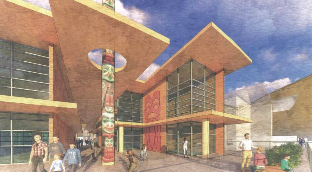 This rendering depicts Huna Totem Corp.s proposed new downtown development project that was approved for a conditional permit by the City and Borough of Juneau Planning Commission Tuesday night. (City and Borough of Juneau)