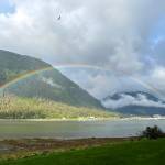 A rainbow spans North Douglas on Aug. 16. (Photo by Kelsey Riederer)