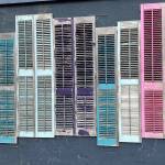 A rainbow of colored shutters by Bill Overstreet Park on Aug. 13. (Photo by Denise Carroll)