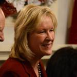 Lt. Gov. Nancy Dahlstrom is seen during the governors annual holiday open house on Tuesday, Dec. 12, 2022 at the Governors Mansion in Juneau. (James Brooks / Alaska Beacon)