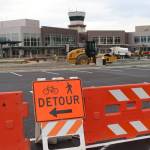 A $10 million project to improve drainage and resurface parking lots at Juneau International Airport is slated for completion Nov. 1. (Meredith Jordan/ Juneau Empire)