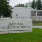 The entrance to the Anchorage Correctional Complex is seen on Aug. 29, 2022. (Photo by Yereth Rosen/Alaska Beacon)