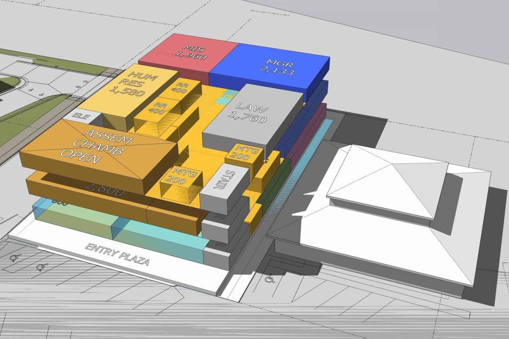 This is a preliminary design concept of the proposed new City Hall estimated to cost $43.3 million. (Courtesy / City and Borough of Juneau)