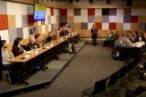 Juneau Assembly candidates prepare to answer questions during a 90-minute forum on Tuesday night at the KTOO studios. The forum was hosted by the Juneau League of Women Voters, and moderated by media representatives from KTOO, KINY and the Juneau Empire. (Screenshot from shared video of forum)