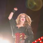 Headlining performer Pandora Boxx puts on a magical performance during a Hermione Granger-themed number during the eighth annual GLITZ drag show at the Centennial Hall ballroom Saturday night. (Clarise Larson / Juneau Empire)