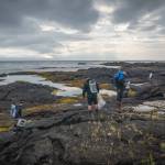 The kickoff of the 38th Annual International Coastal Cleanup began on the volcanic beaches at the base of Lux, a stratovolcano also known as Mt. Edgecumbe on Kruzof Island, 14 miles from Sitka in August. (Ryan Morse / Sitka Conservation Society)