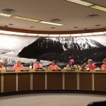 The City and Borough of Juneau Assembly was in full attendance sporting the color pink while conducting a meeting in early July in honor of departing member Carole Triem. (Clarise Larson / Juneau Empire File)