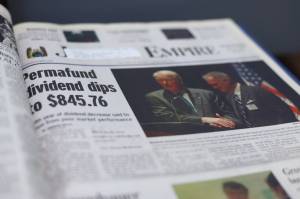 This is a photo of the front page of the Juneau Empire on Sept. 21, 2005. (Clarise Larson / Juneau Empire)