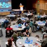 U.S. Sen. Dan Sullivan, R-Alaska, gives a live speech via video from Washington, D.C., to attendees at the annual Southeast Conference meeting in Sitka on Thursday. (Screenshot from video by Southeast Conference)