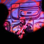 Albino Mbie, a musician from Mozambique, sings to the crowd during a performance Thursday night as part of the Áakw Rock music festival at Elizabeth Peratrovich Hall. (Clarise Larson / Juneau Empire)