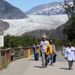 This is a photo taken at the Mendenhall Glacier Visitor Center in July. (Clarise Larson / Juneau Empire File)