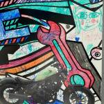 A little bit of everything on a downtown corner wall on Sept. 5. (Photo by Denise Carroll)