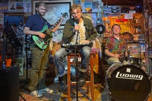 Denny Corson (left), Edgar Higgins (center) and Patrick Jimmerson perform as the jazz fusion trio 247 at The Alaskan Hotel and Bar this summer. The trio released its fourth recording, the EP Seal of Approval,on Friday. (Photo courtesy of 247)