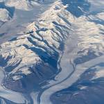 Malaspina Glacier wends its way around icy mountains on Sept. 20. (Photo by Denise Carroll)