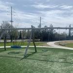 A childrens playground sits empty in Anchorage. (Photo by Sophia Carlisle/Alaska Beacon)