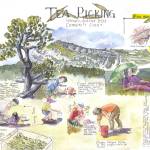 A sketch shows the tea picking process for the annual Traditional Food Fair in Hoonah on Sept. 9. (Sketch by Stephanie Harold)