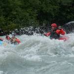 Rafters navigate the Mendenhall River in July of 2021. (Photo by John Harley)