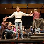 Tanner Johnson, playing the role of Candide, rehearses Tuesday at Juneau-Douglas High School: Yadaa.at Kalé. The operetta Candide is based on Stephen Sondheims adaptation of the classic novella by Voltaire. (Meredith Jordan/ Juneau Empire)